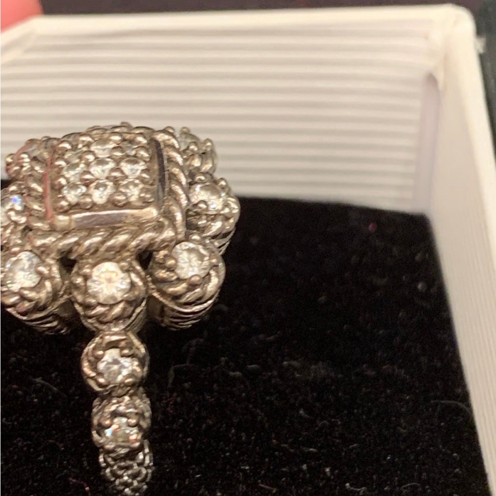 Judith Ripka Silver Diamond Ring - Picture 3 of 6